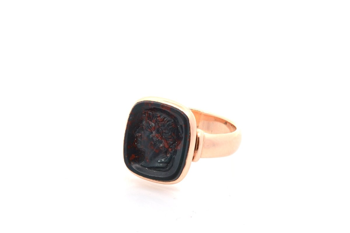 Antique Intaglio Ring Blood Jasper