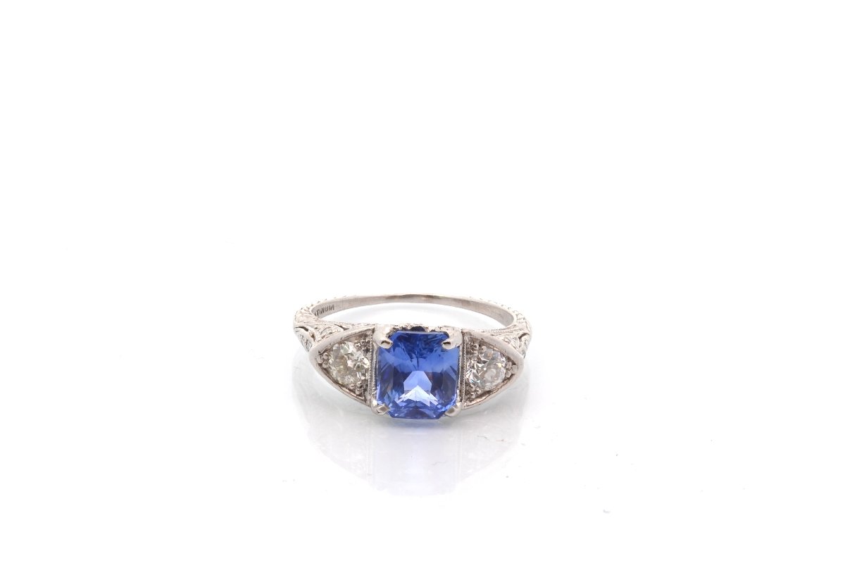 Vintage Sapphire And Diamond Ring-photo-2