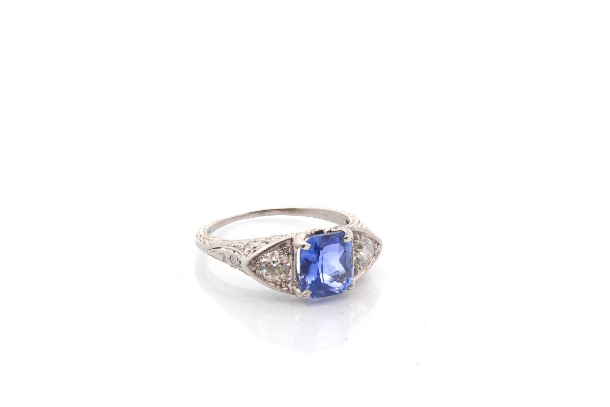 Vintage Sapphire And Diamond Ring-photo-3