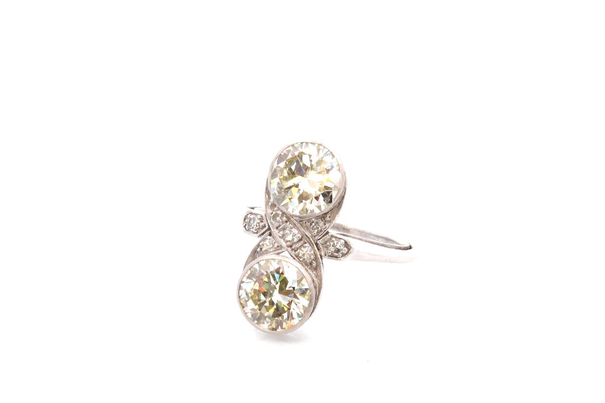 Bague art déco diamants 2,04cts et 1,93cts