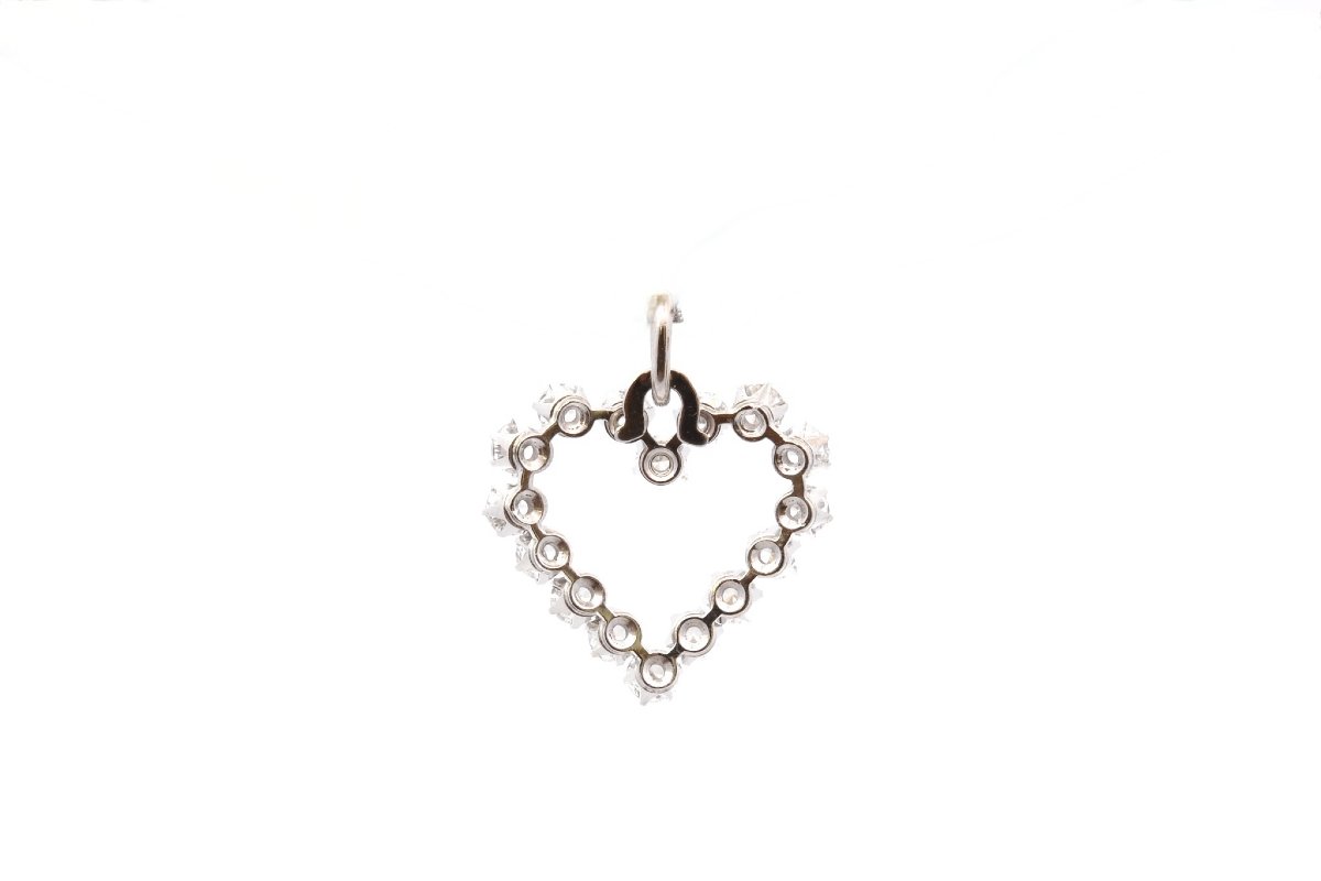 Pendentif coeur diamants en or 18k-photo-3