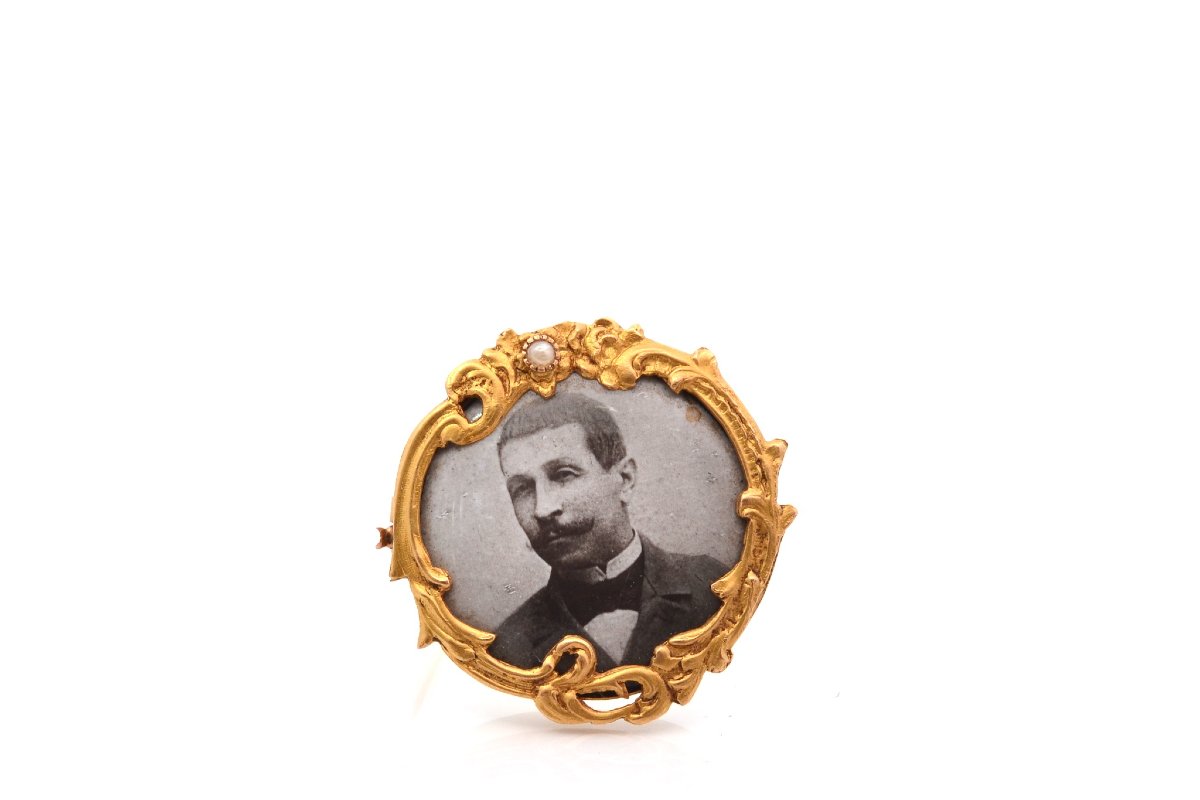 Antique 18k Gold Brooch From 1900-photo-2