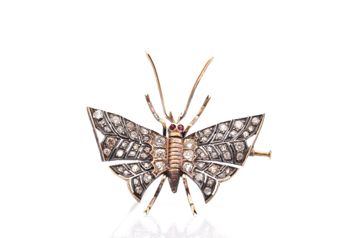 Broche diamants 19e siècle
