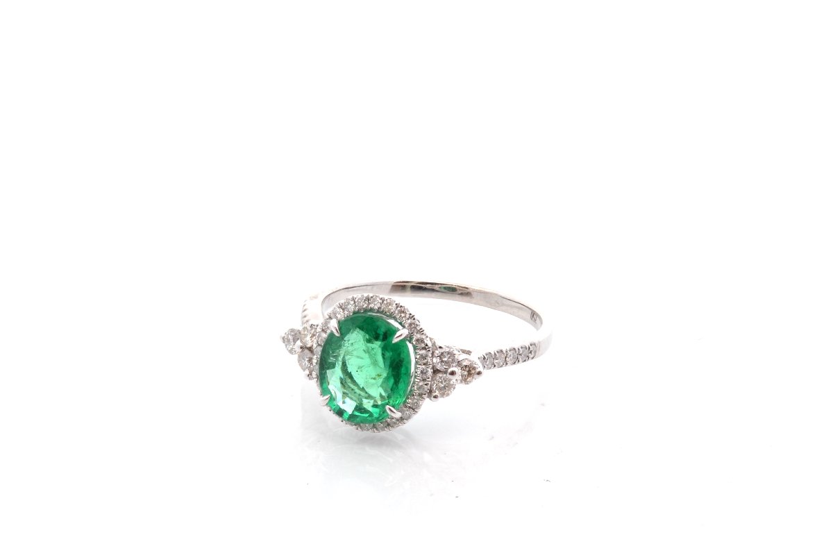 Bague émeraude de 1,55cts et diamants-photo-4