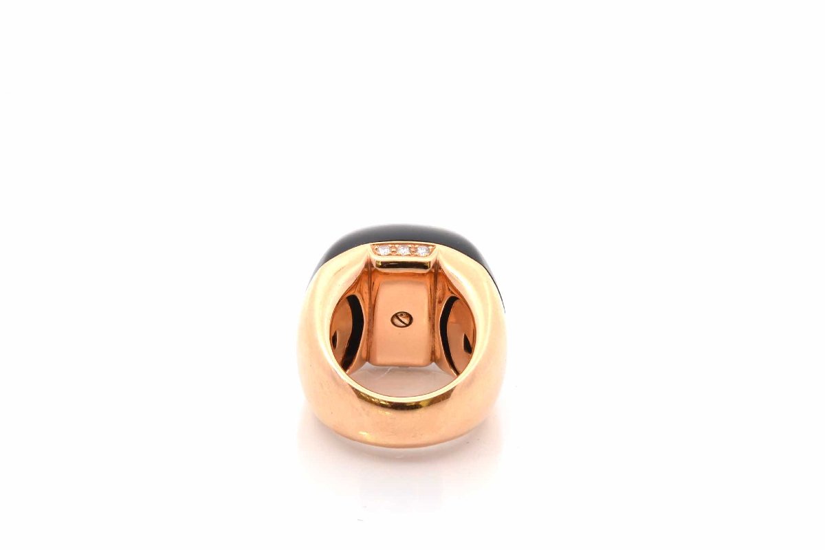 18k Gold Ring With Ebony And Diamonds-photo-4