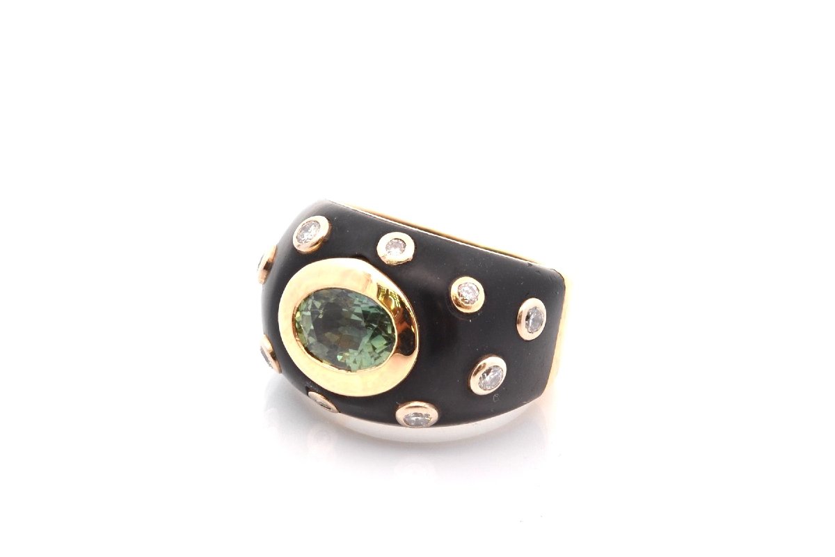 Vintage Ring With A 1.78-carat Green Sapphire-photo-2