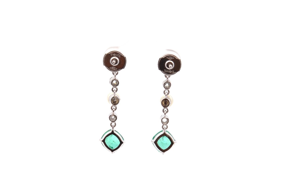 Earrings With Emeralds, Fine Pearls, And Diamonds-photo-3