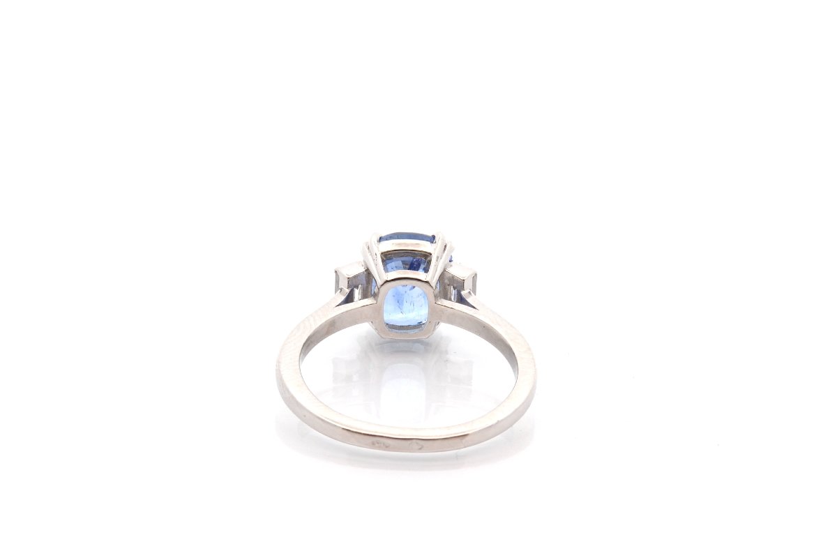 Bague saphir de 3,14cts et diamants-photo-4