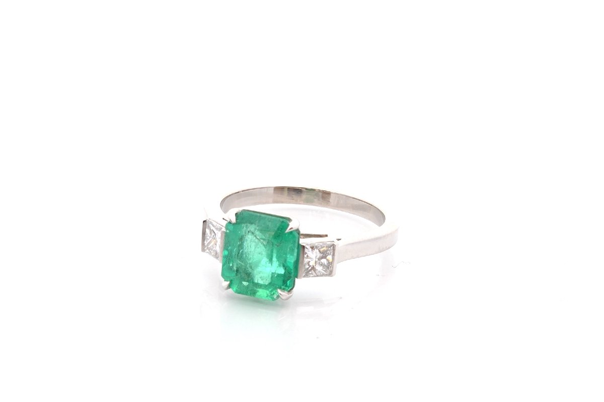 Bague émeraude de 2,36cts et dimants-photo-2
