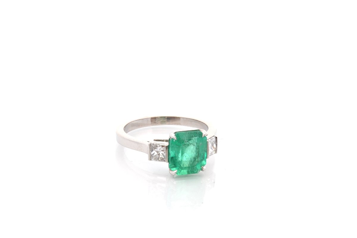Bague émeraude de 2,36cts et dimants-photo-3