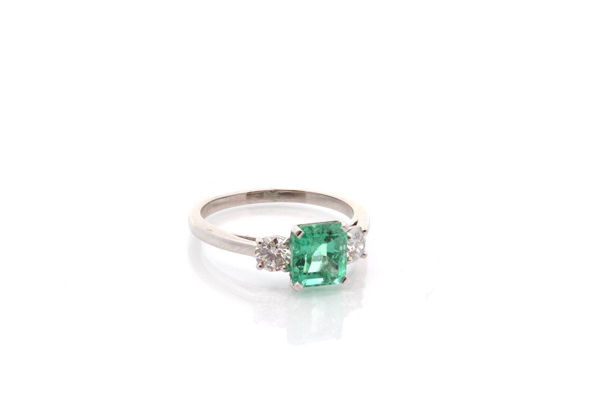 Bague émeraude de 1,42cts et diamants-photo-3