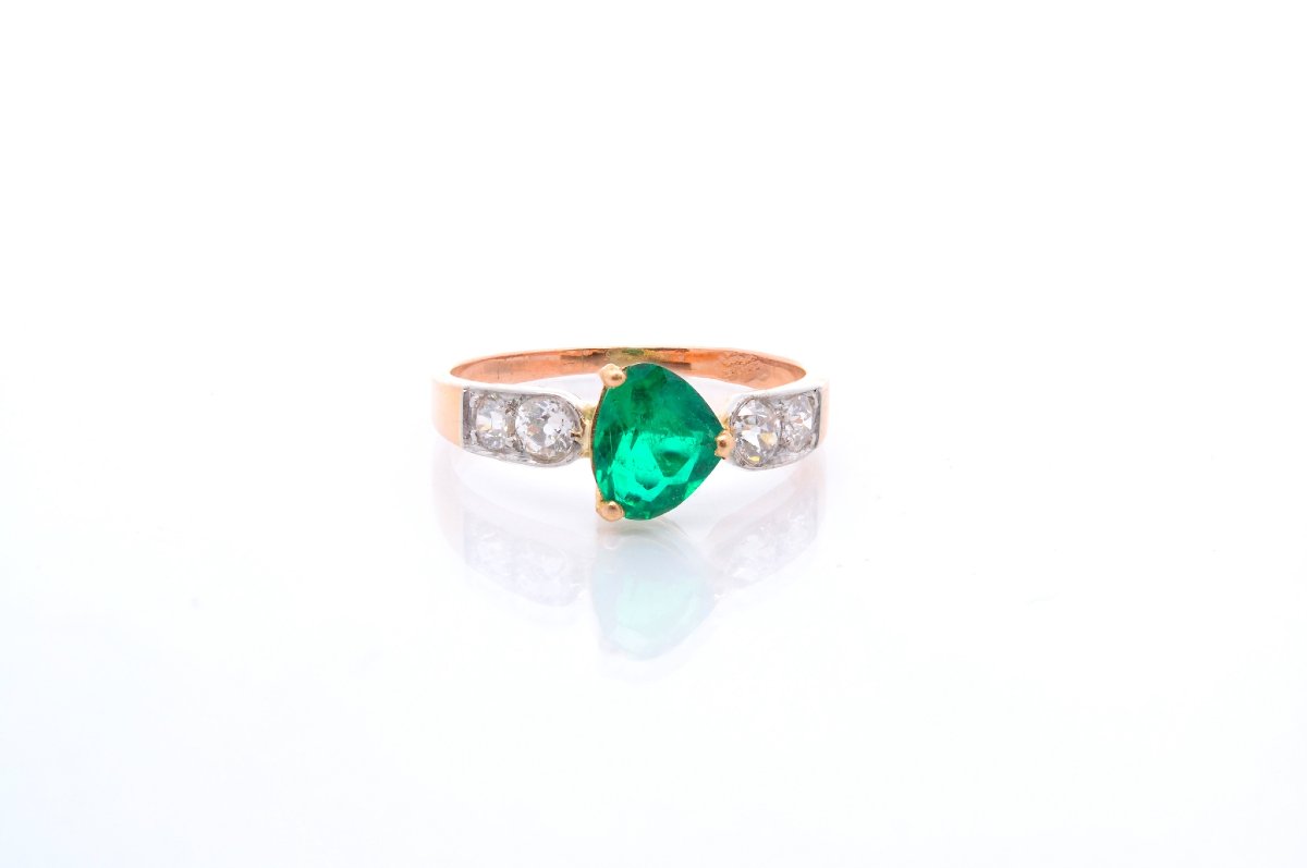 Vintage Emerald And Diamond Ring-photo-2
