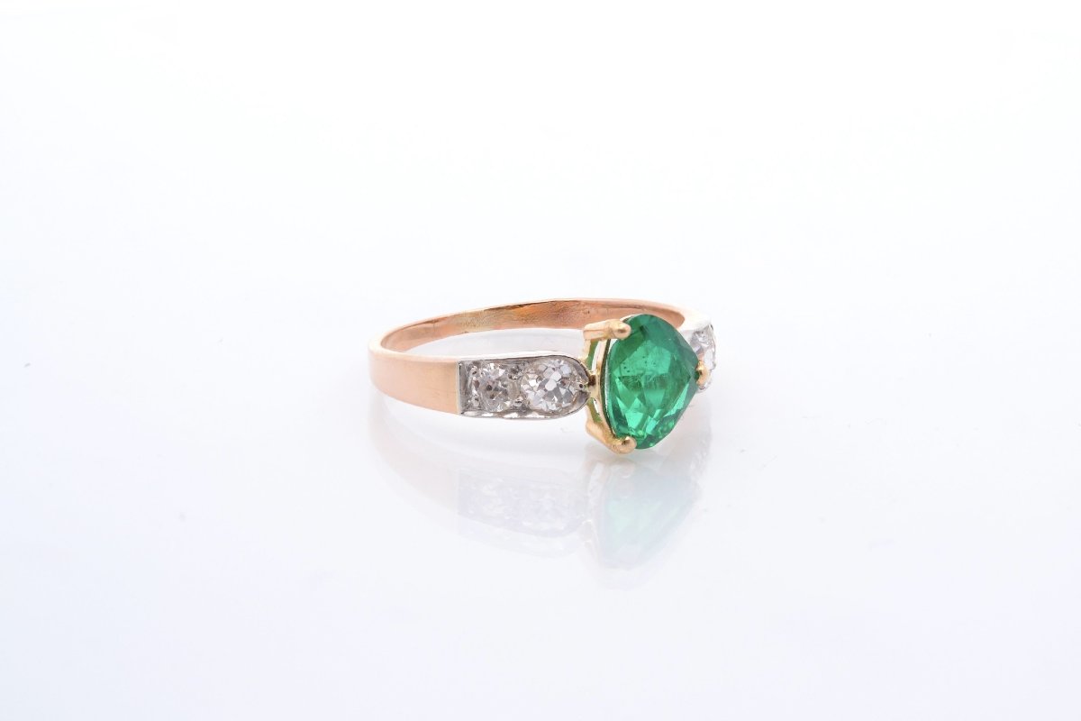 Vintage Emerald And Diamond Ring-photo-3
