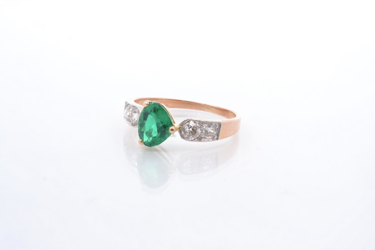 Vintage Emerald And Diamond Ring