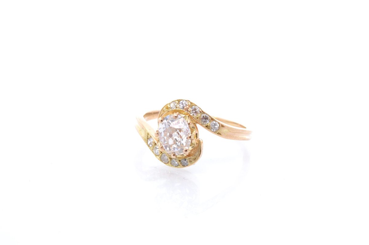 Bague ancienne diamant de 0,82ct en or 18k-photo-3
