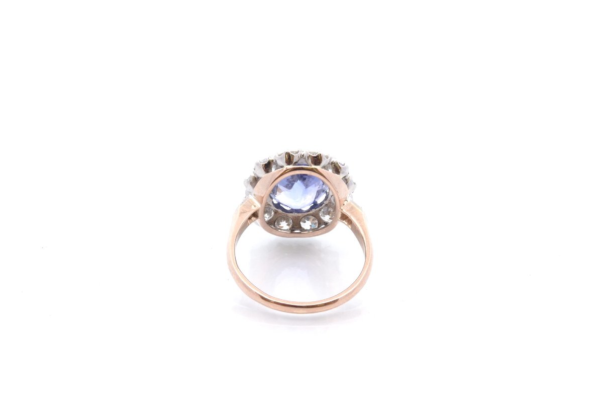 Bague Saphir non chauffé de 4,49cts et diamants-photo-1