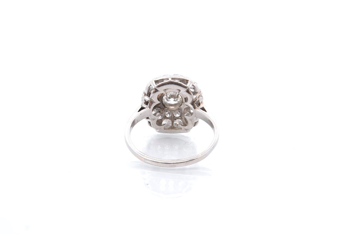 Bague vintage diamants en platine-photo-4