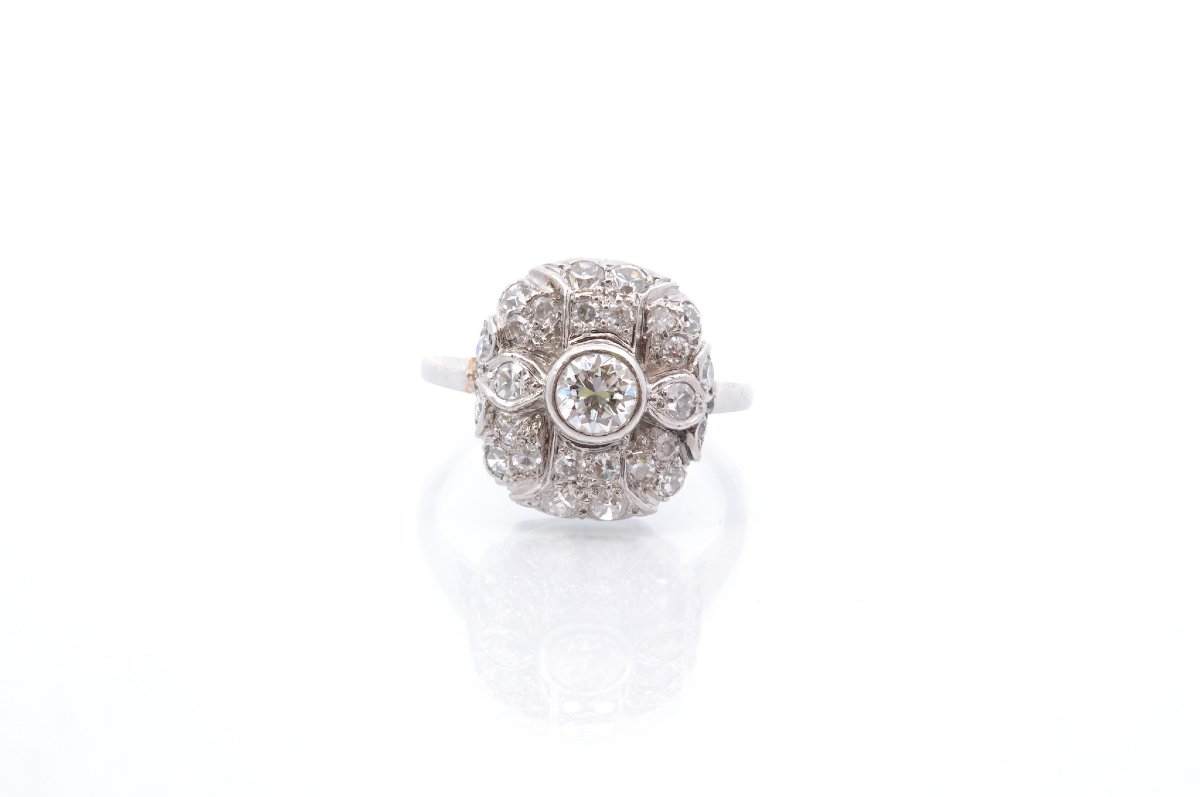 Bague vintage diamants en platine