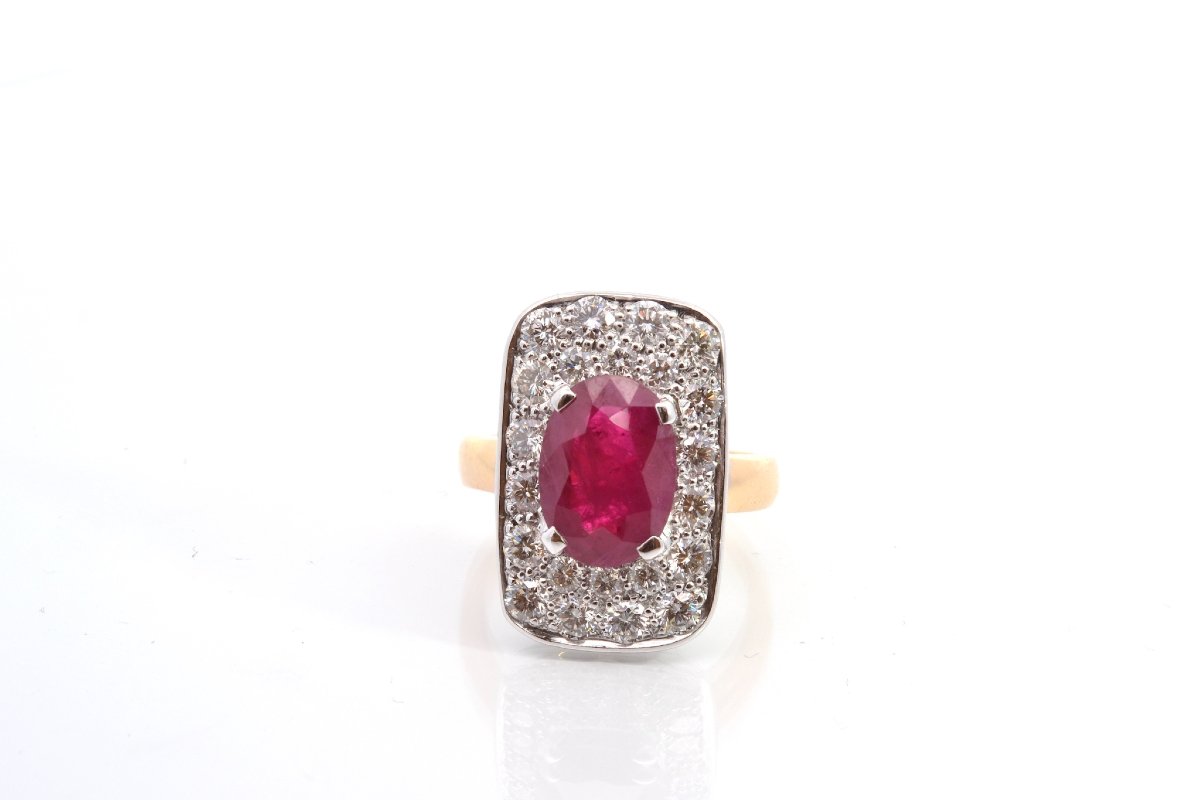 Bague rubis de 5,42cts et diamants-photo-2