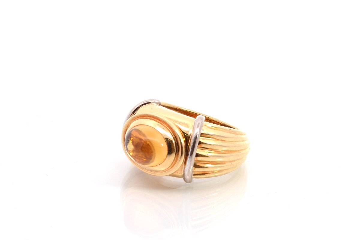 Boucheron Ring In 18k Gold With Citrine