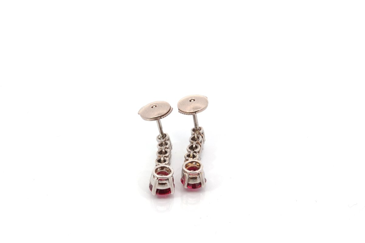 Boucles d’oreilles spinelles et diamants-photo-4