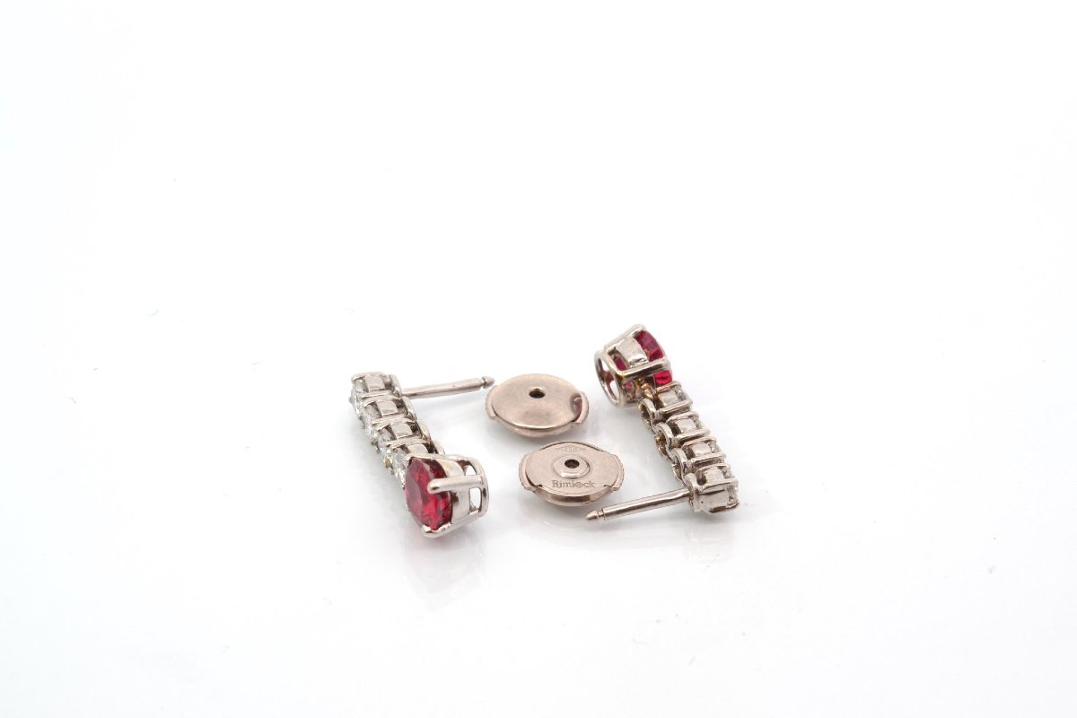 Boucles d’oreilles spinelles et diamants-photo-1