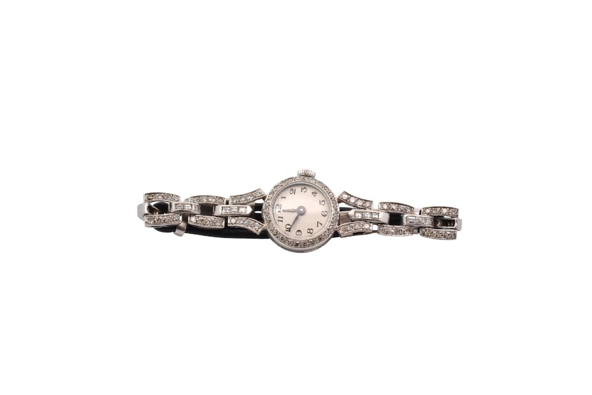 Montre vintage art déco en diamants-photo-3