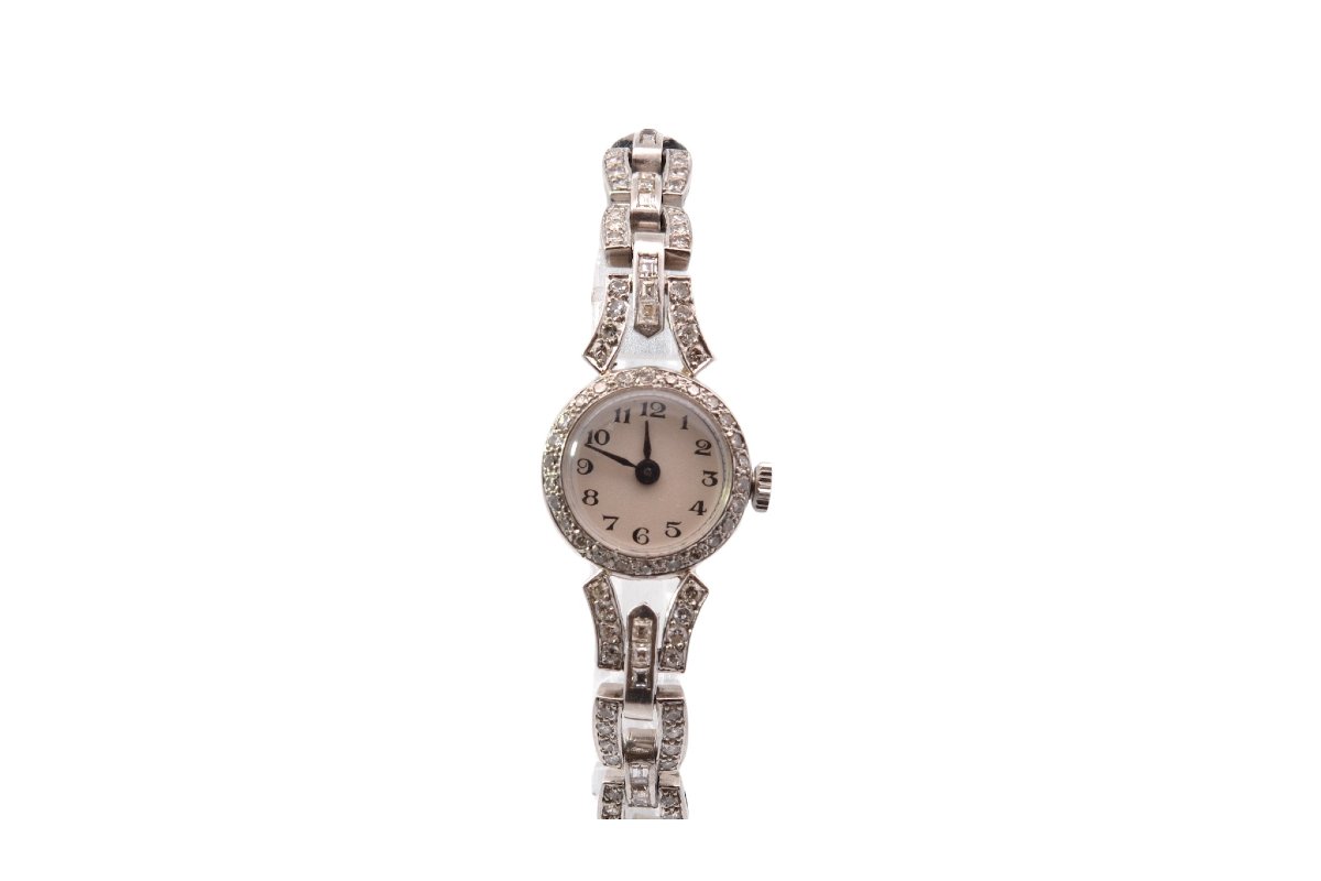 Montre vintage art déco en diamants