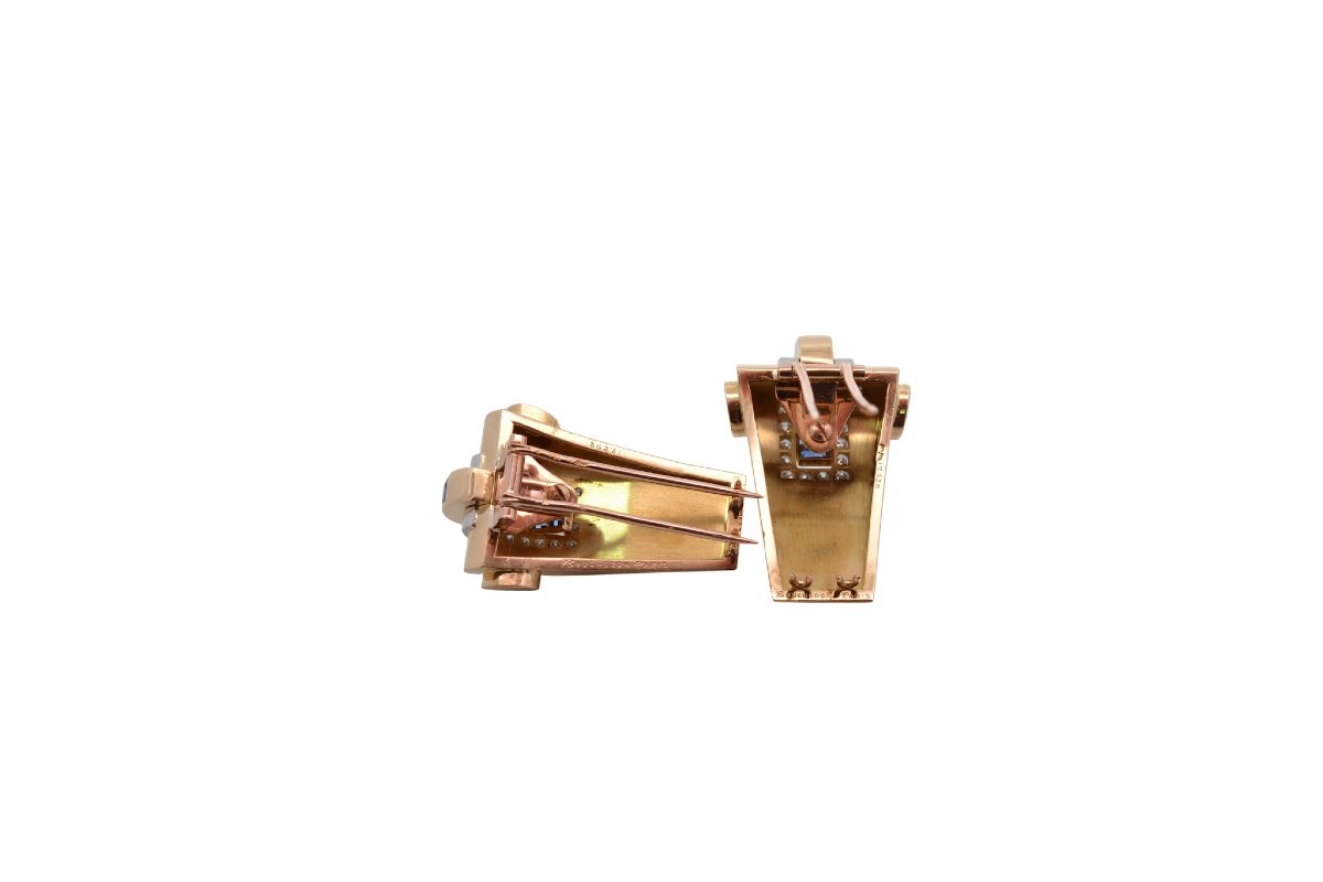 Clips Boucheron en saphirs et diamants-photo-3