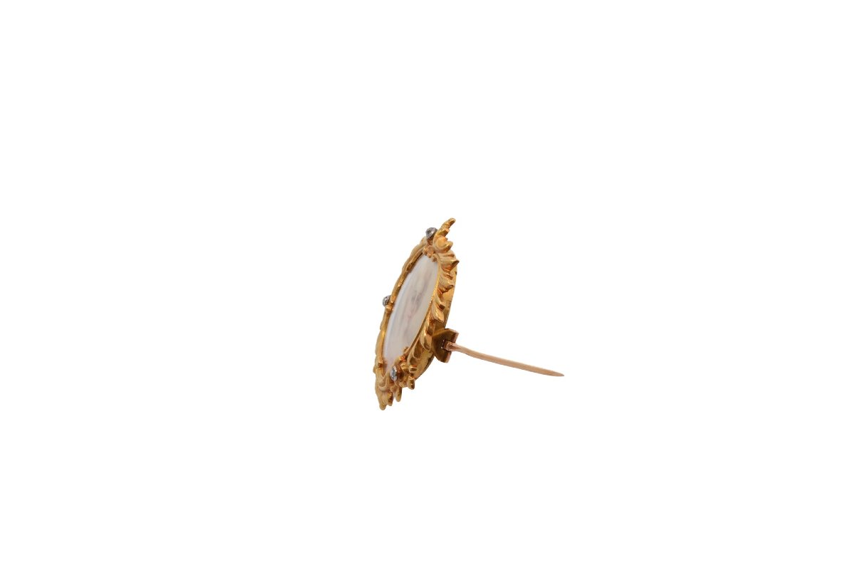Broche ancienne 19e siècle en or 18k-photo-3