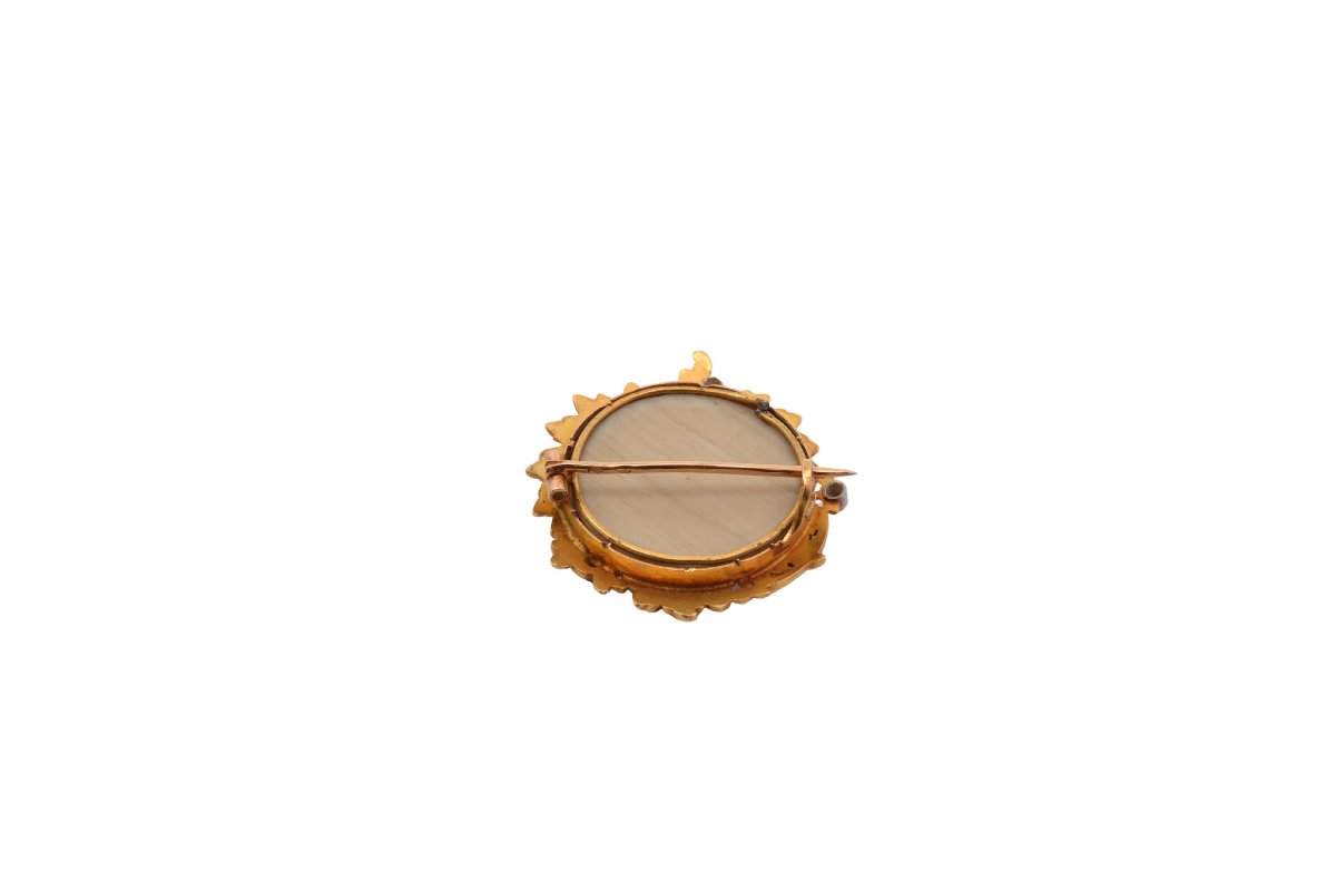 Broche ancienne 19e siècle en or 18k-photo-4