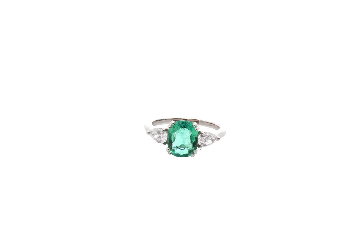 Bague émeraude de 1,45cts et diamants-photo-2