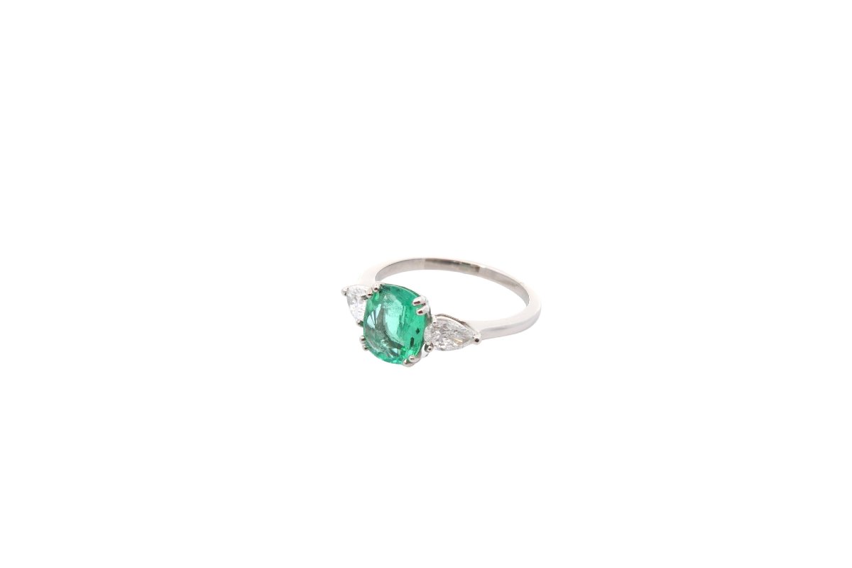Bague émeraude de 1,45cts et diamants-photo-3
