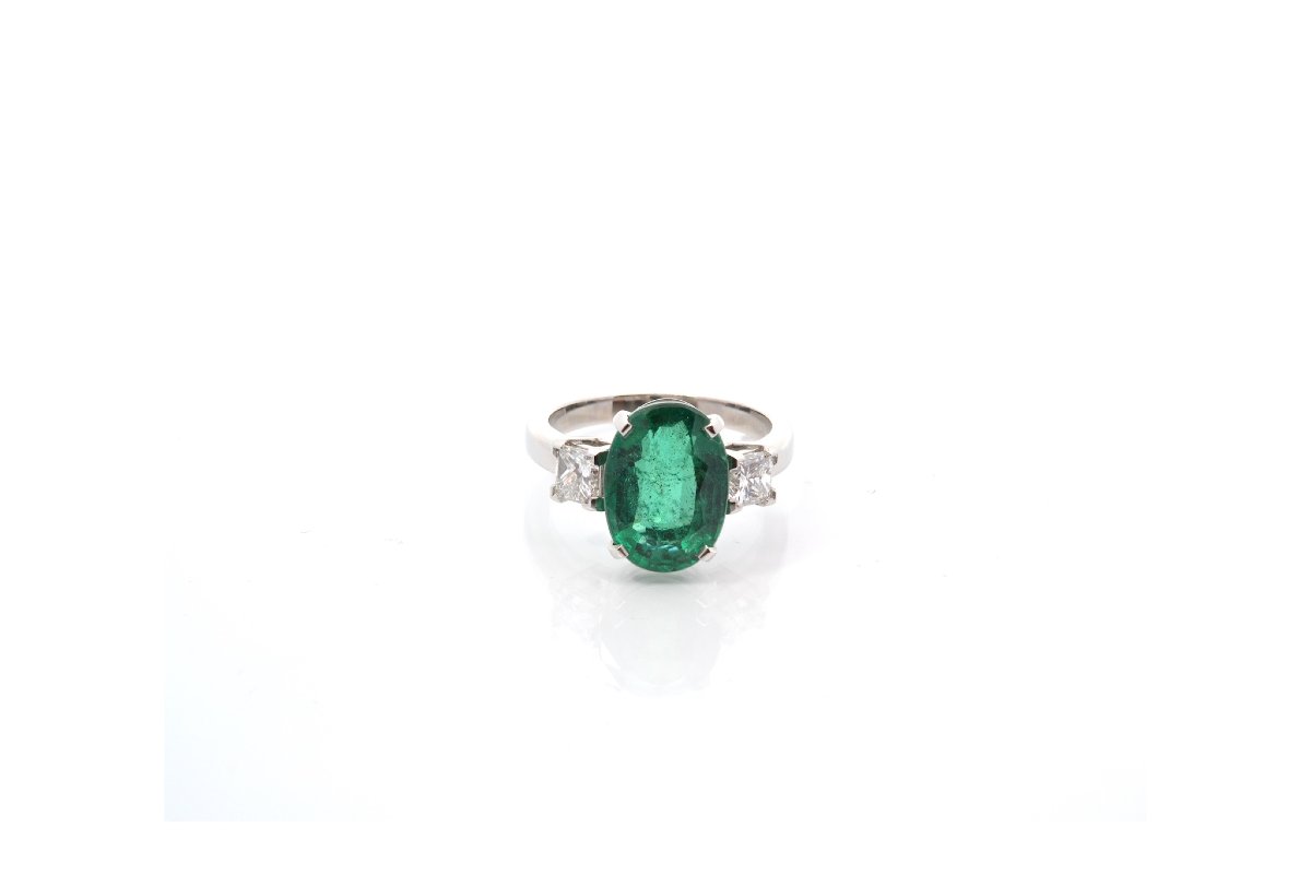 Bague émeraude de 4,30cts et diamants-photo-2