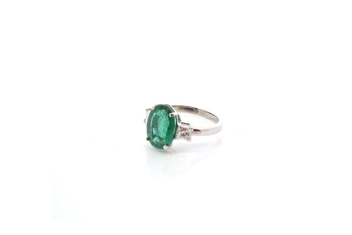 Bague émeraude de 4,30cts et diamants-photo-3