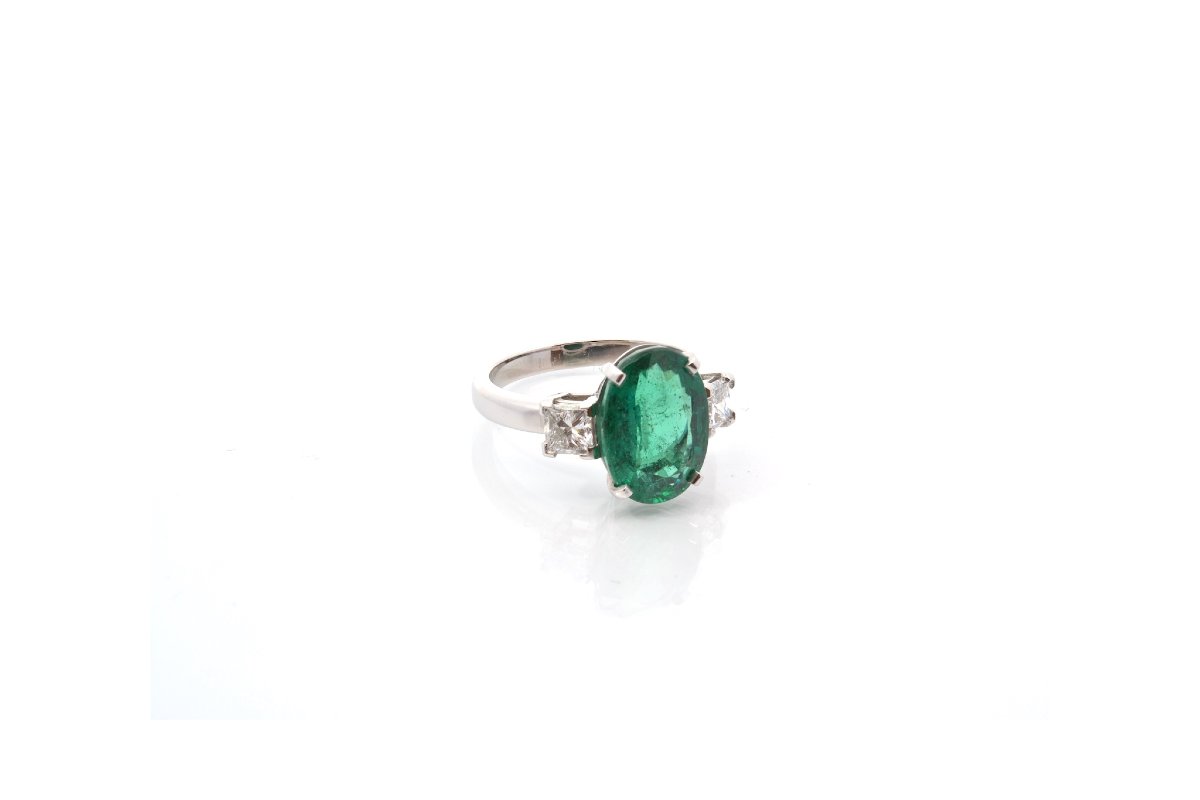 Bague émeraude de 4,30cts et diamants-photo-4