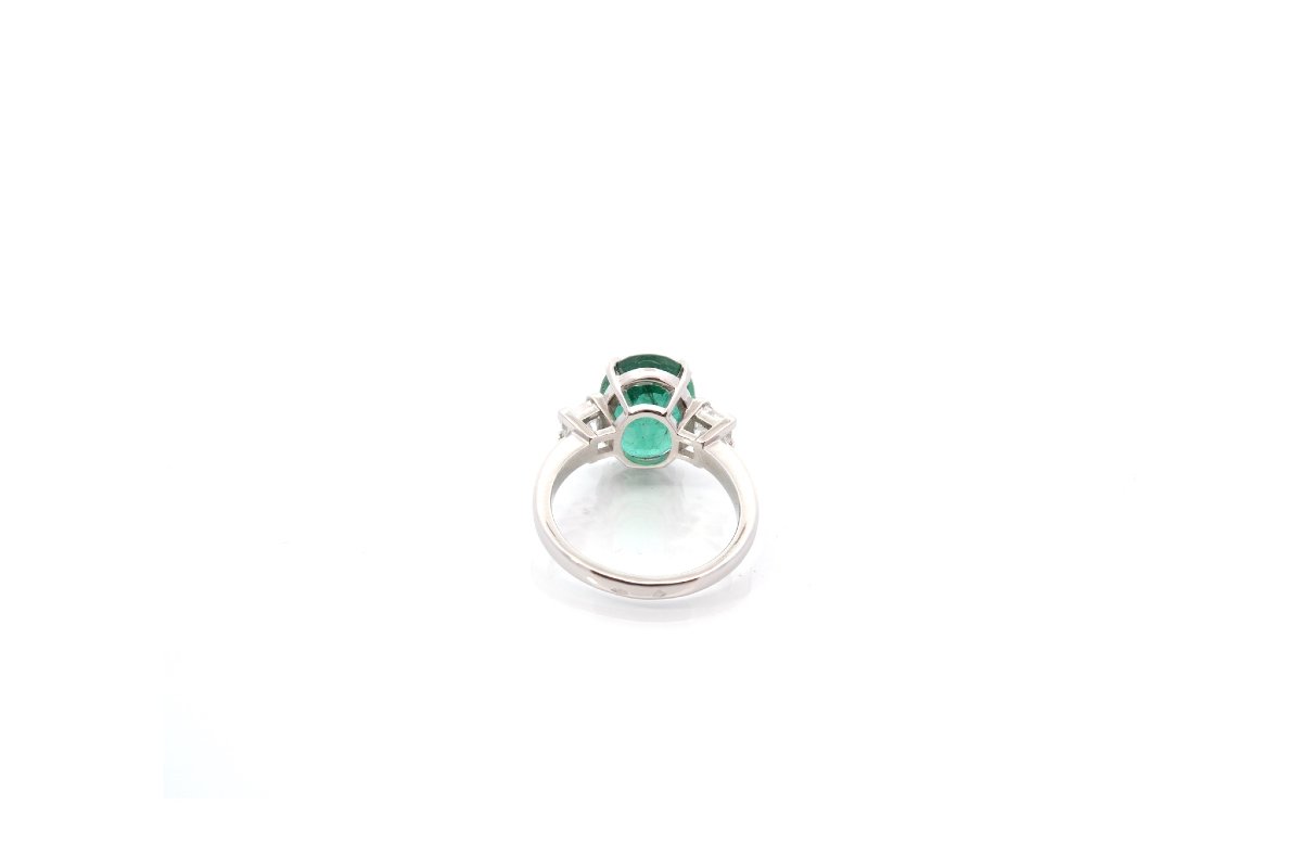 Bague émeraude de 4,30cts et diamants-photo-1