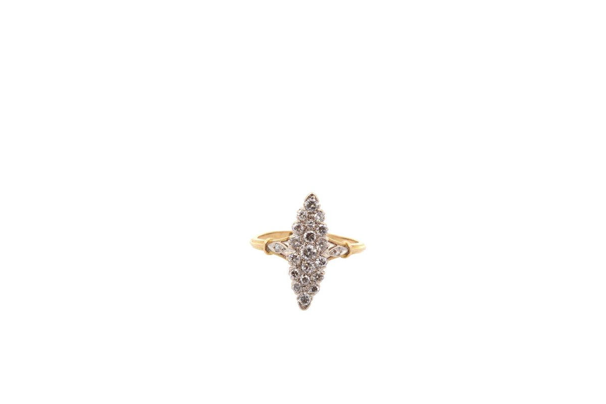 Vintage 18k Gold Diamond Ring-photo-2