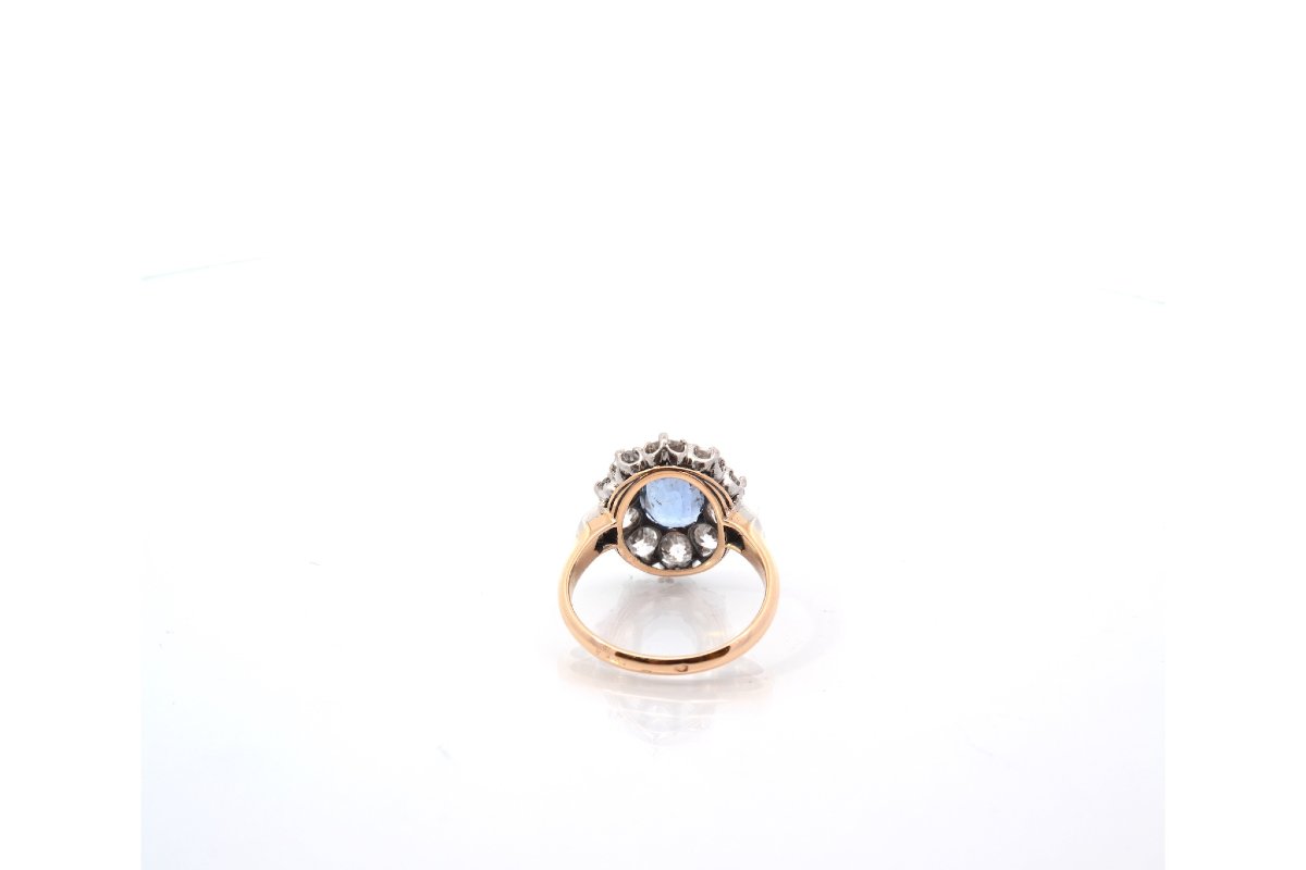Bague pompadour saphir de 1,82cts et diamants-photo-1