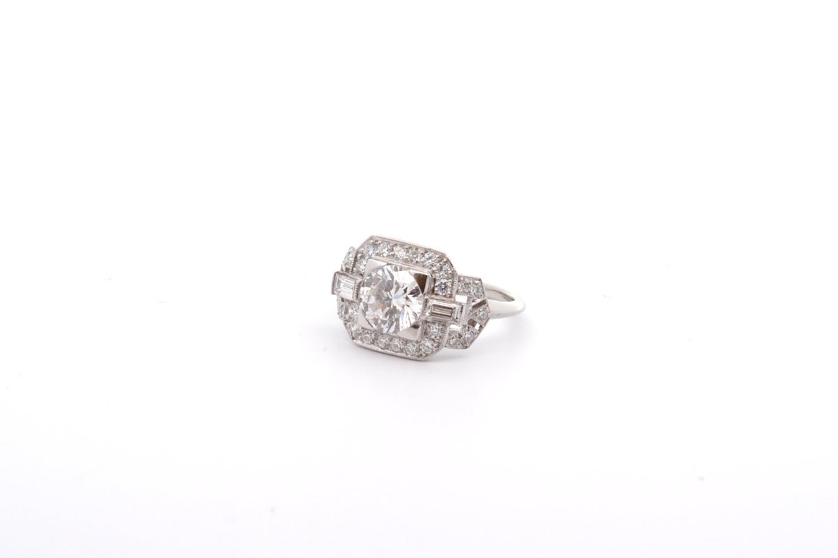 Bague vintage diamant 1,37cts G/SI2-photo-4