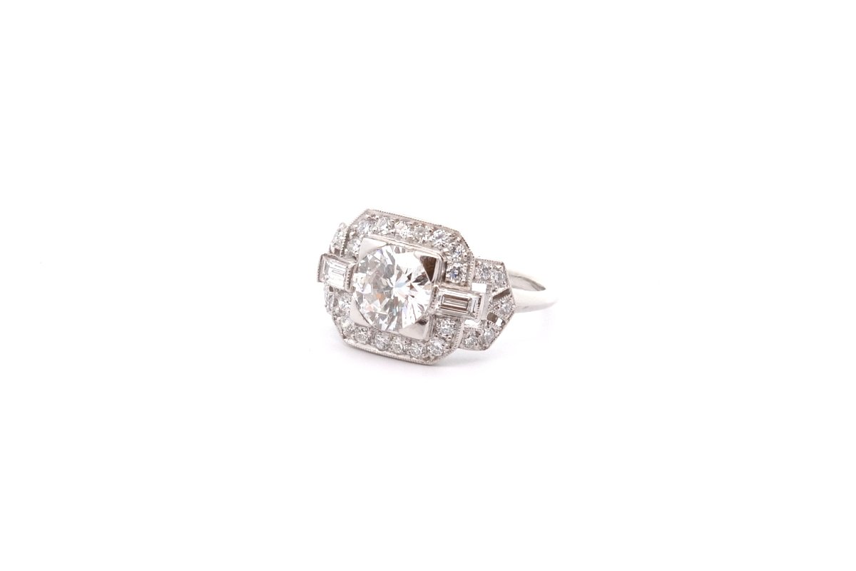 Bague vintage diamant 1,37cts G/SI2