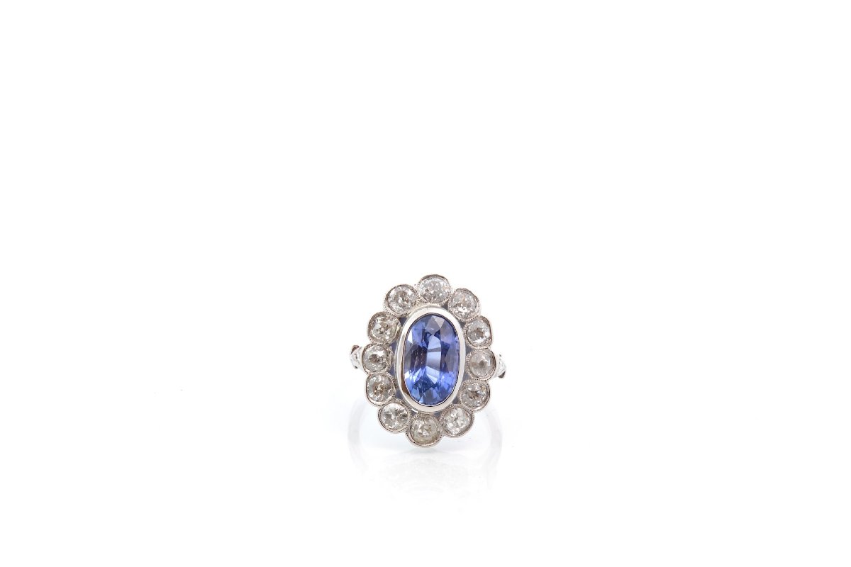 Bague d’occasion saphir non chauffé de 2,99cts-photo-2