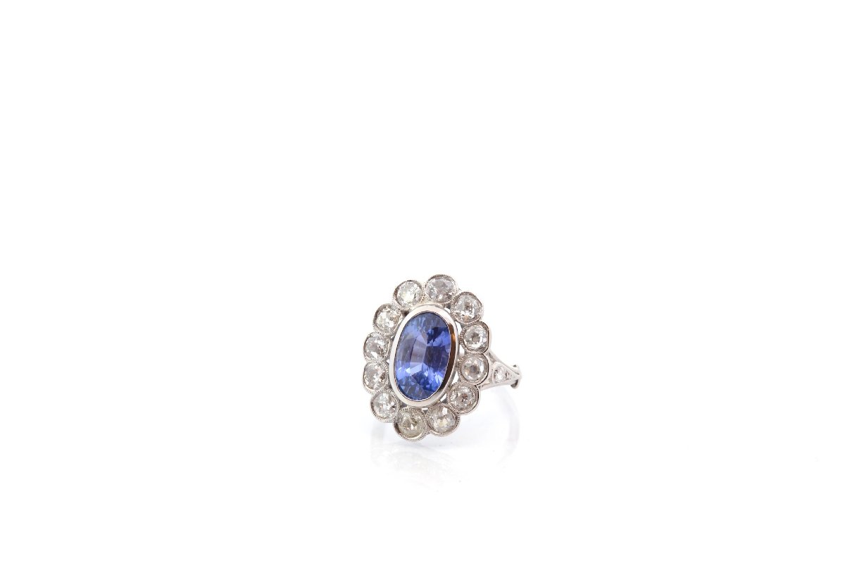 Bague d’occasion saphir non chauffé de 2,99cts-photo-3