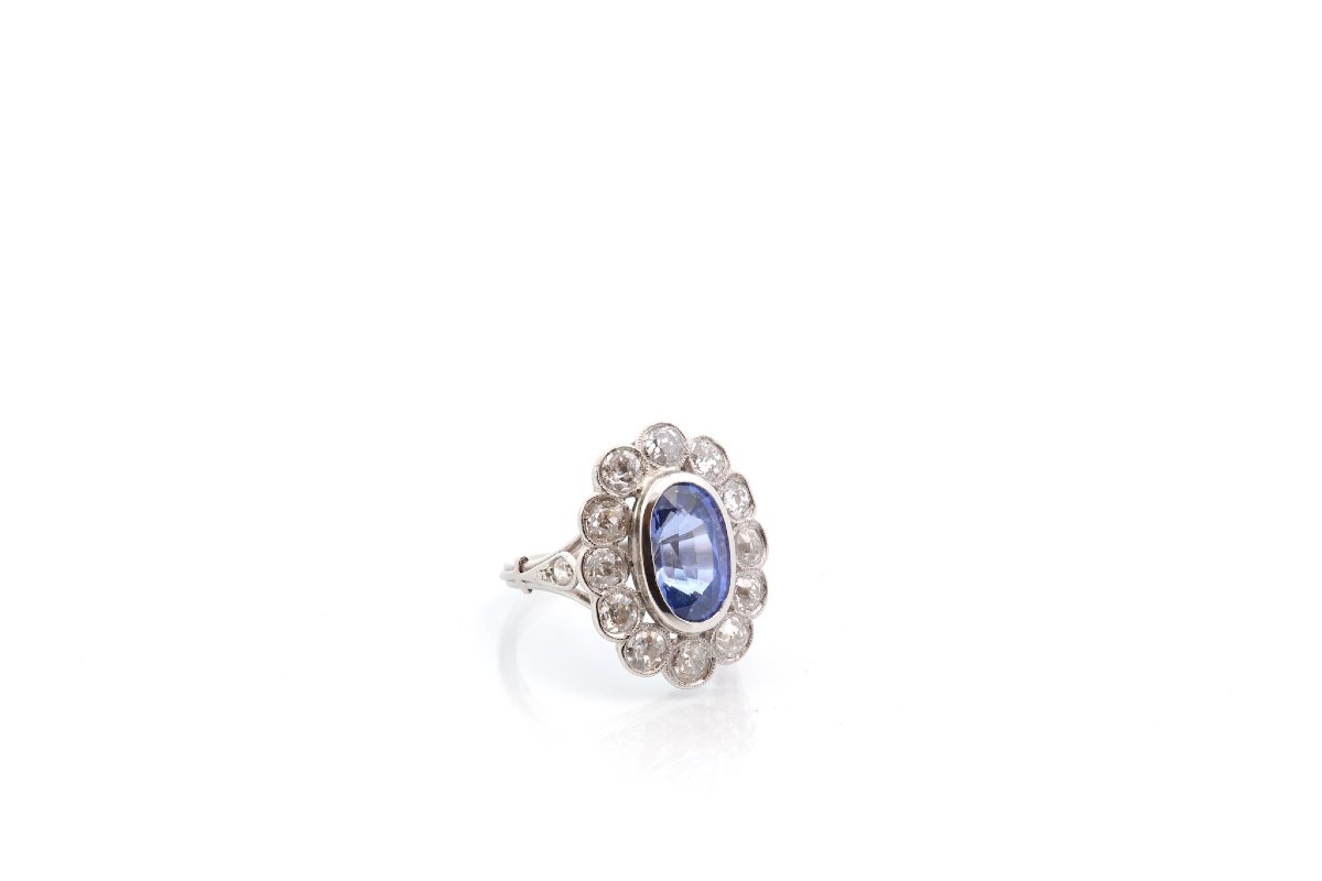Bague d’occasion saphir non chauffé de 2,99cts-photo-4