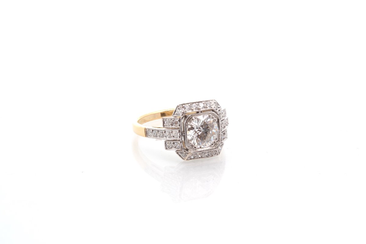 Art Deco Diamond Ring, 1.18 Carats, F/si2-photo-4