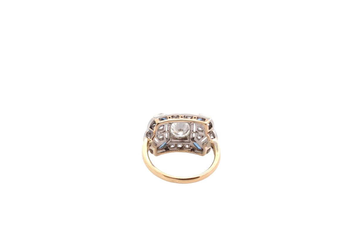 1.01-carat H/vs1 Diamond Ring With Sapphires-photo-1