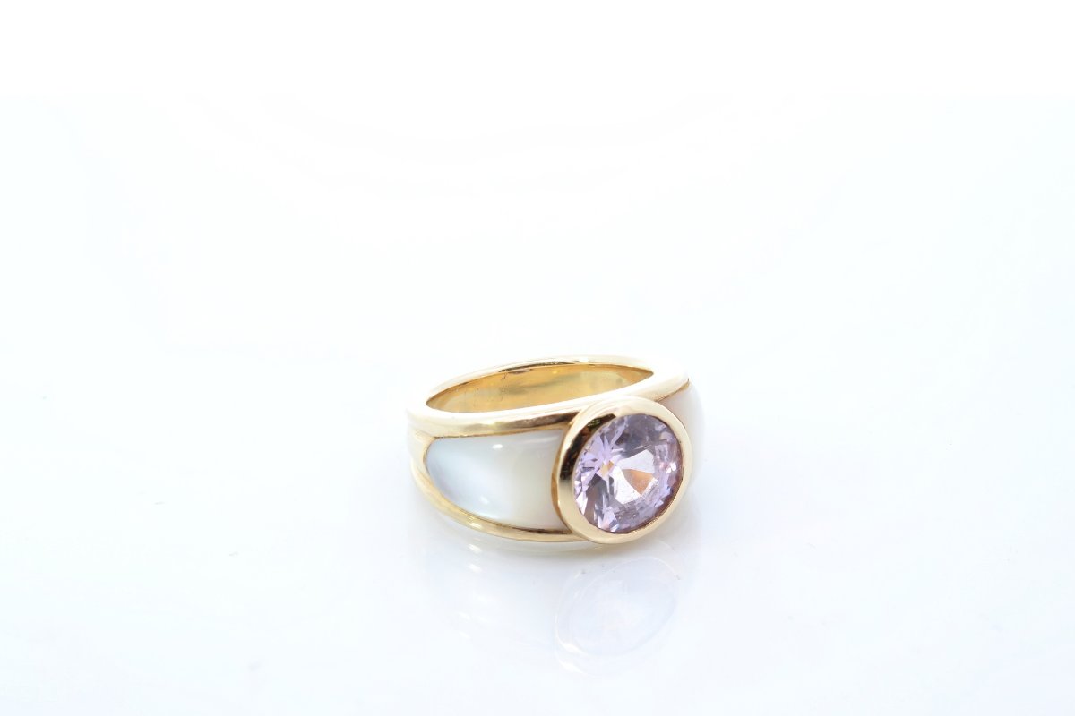 Bague Mauboussin saphir en or 18k et nacre-photo-4