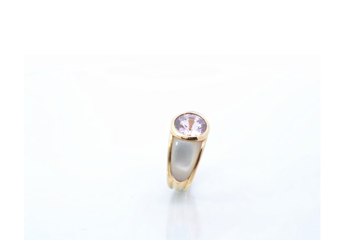 Bague Mauboussin saphir en or 18k et nacre-photo-1