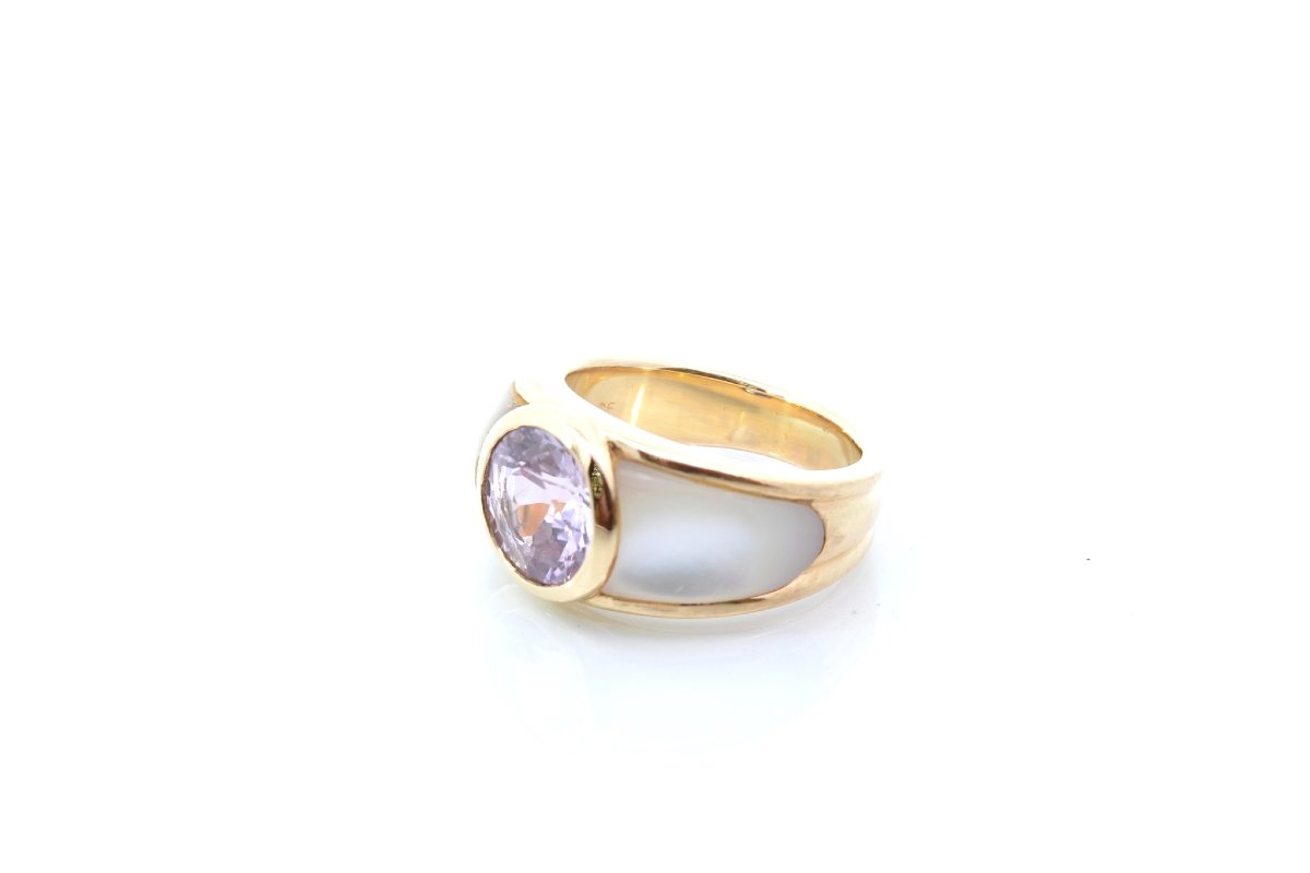Bague Mauboussin saphir en or 18k et nacre