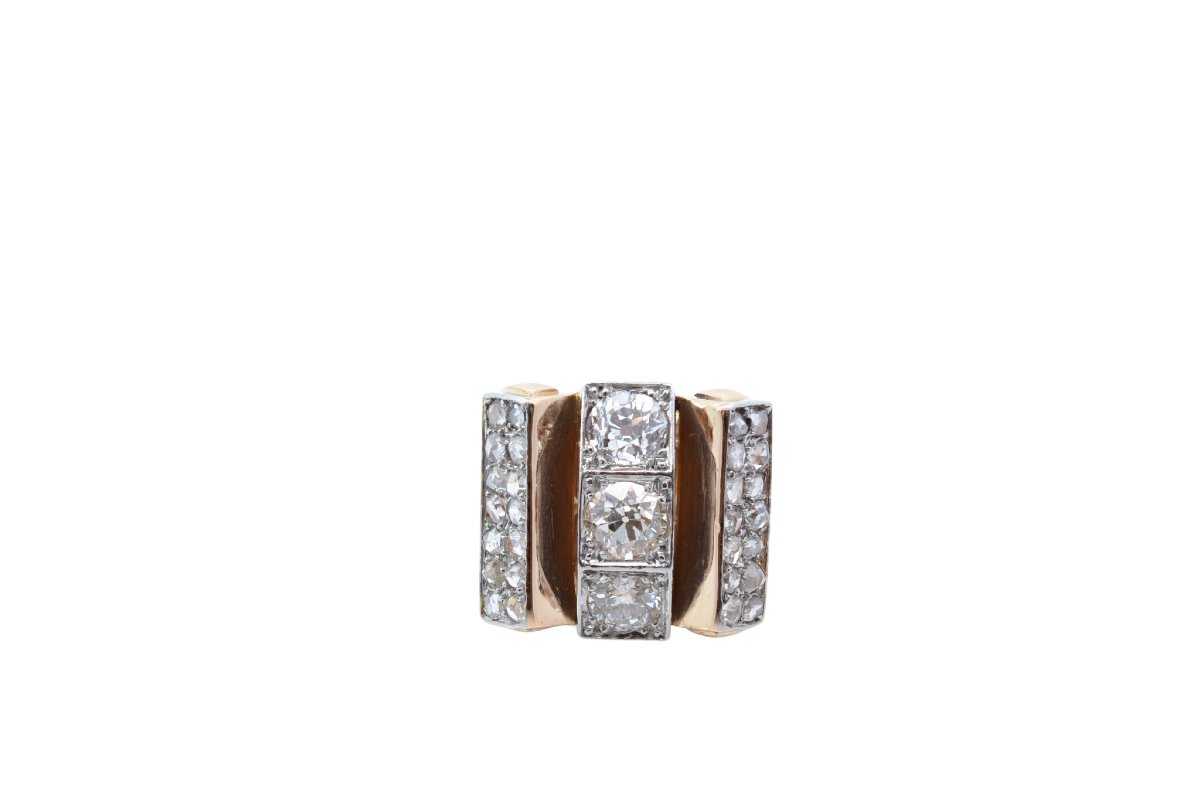 Bague d’occasion des années 1940 en diamants-photo-2